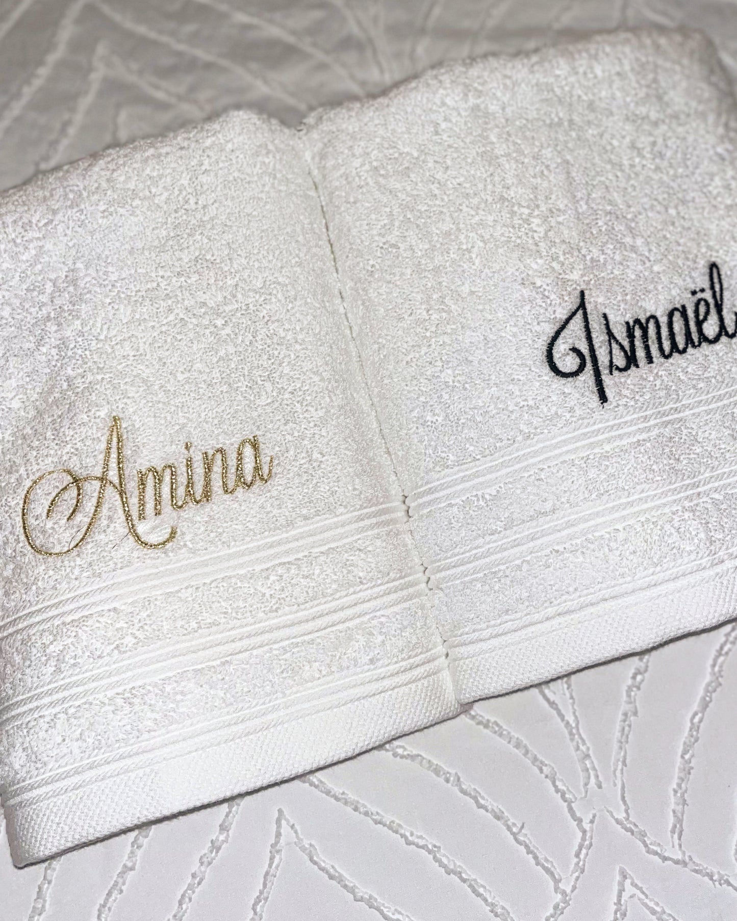 Serviette de bain brodé personnalisé