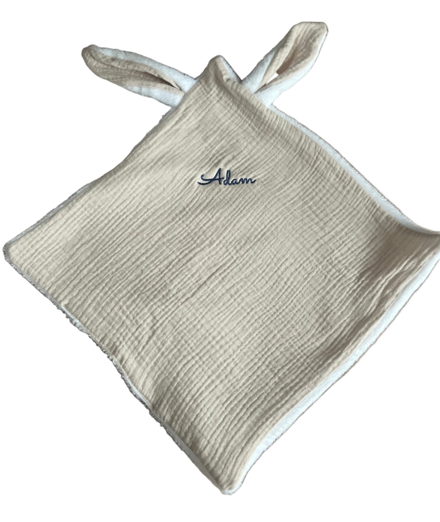 Doudou dans visage brodé avec prénom ou initial 