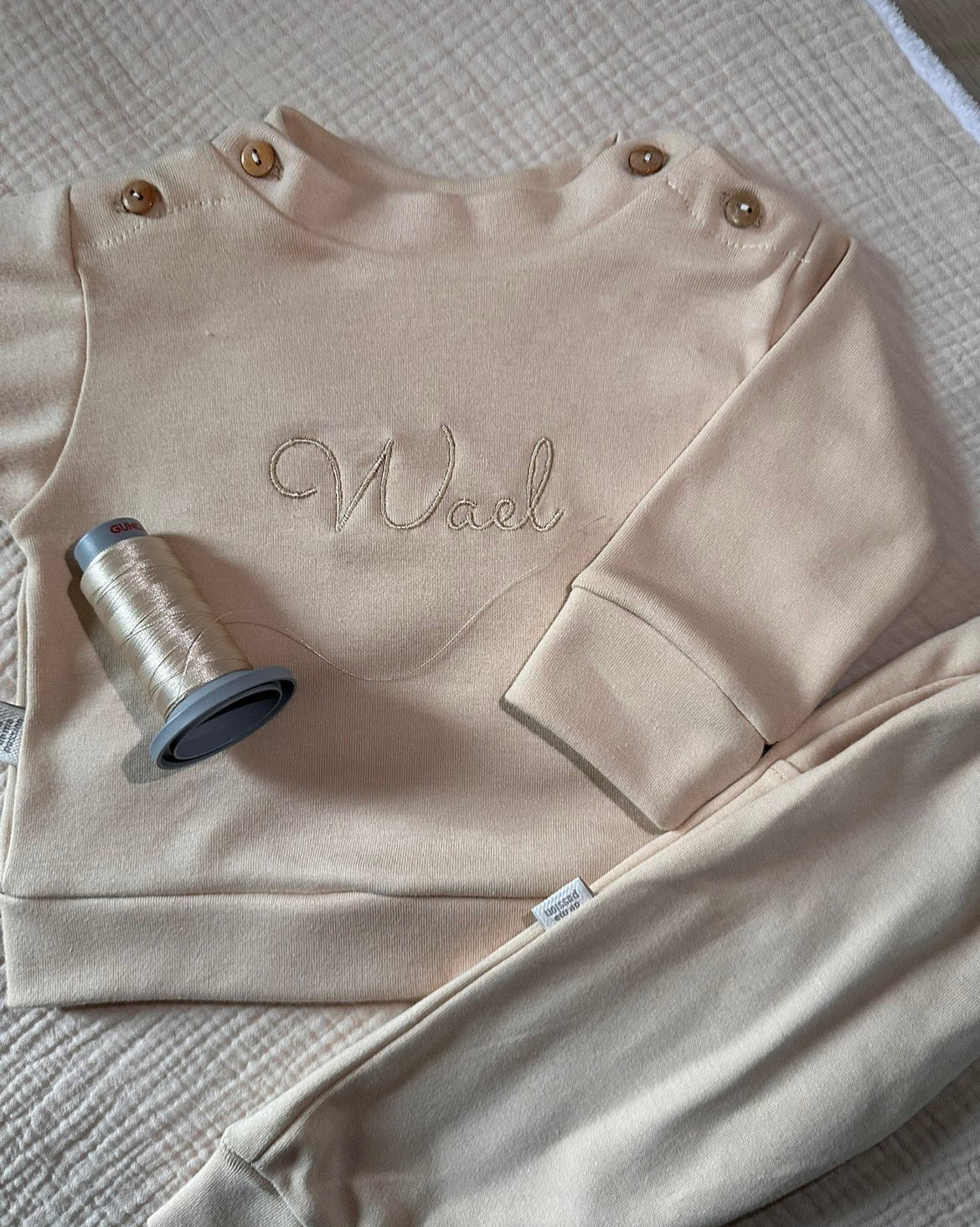 Ensemble jogging bébé 0–3 mois  Beige personnalisable